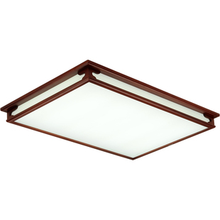 简约中式吸顶灯家用长方形LED客厅卧室餐厅灯中国风实木仿古灯具