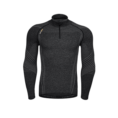 ULTRA无缝显大长袖半门襟纹理感