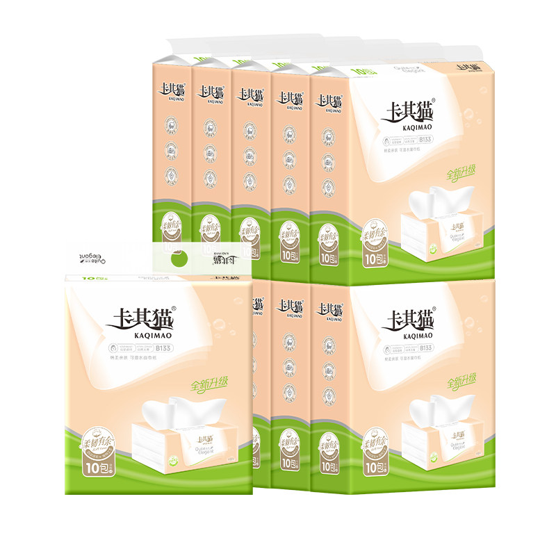 卡其猫纸巾133中号5层湿水