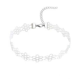 简约白色蕾丝锁骨链choker项圈女颈带超仙颈圈脖饰chocker