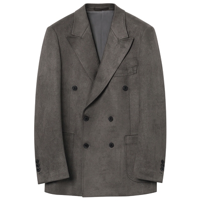 JDV商场同款灰绿色双排扣西装