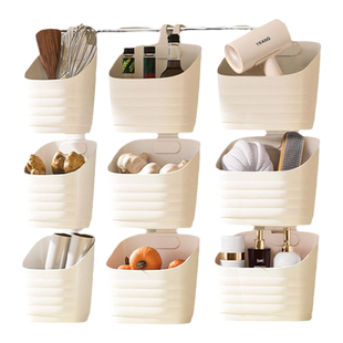 多层挂篮收纳篮免打孔壁蔬菜收纳卫生间水池毛巾挂杆吊篮置物架