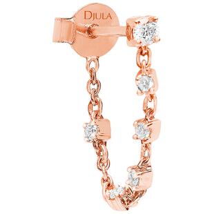 DJULA茱蕊华丽摇滚系列18K金镶钻单只玫瑰金耳钉耳