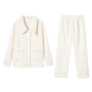 RooMance汝曼司原创法兰绒睡裤睡衣女冬季加厚可外穿家居服套装