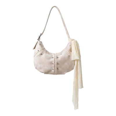 软皮半月饺子包单肩手拎包