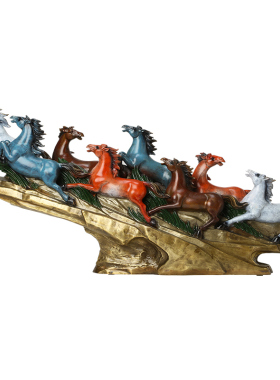 八骏雄风铜马摆件马到成功工艺品