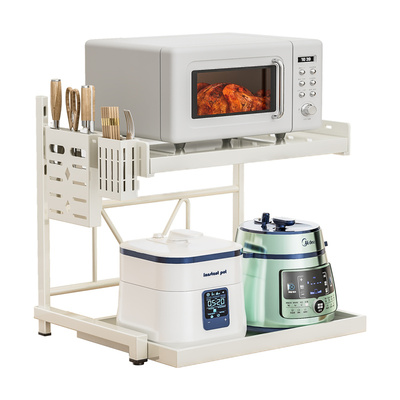 可抽拉电饭煲置物架厨房微波炉支架台面空气炸锅烤箱家电收纳架子