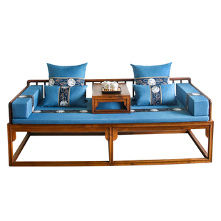 新中式罗汉床垫子五件套红木沙发坐垫带靠背乳胶椰棕垫防滑可拆洗