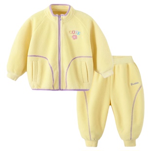女童套装冬季加绒女孩外套加厚宝宝裤子冬款保暖童装儿童衣服冬装