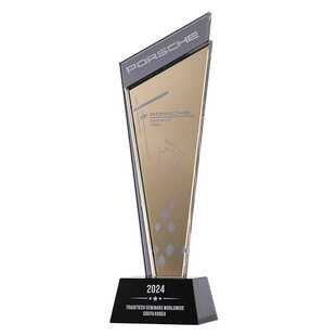 高档大气水晶奖杯定制企业年会员工高端供应商高级感授权奖牌定做