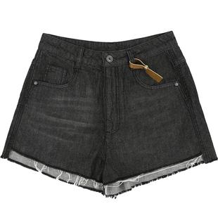 YOUWEI有尾夏季麻感牛仔毛边短裤女夏裤Y5024201