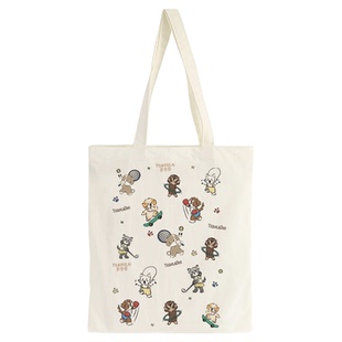 TD帆布单肩包原创手绘运动小狗时尚百搭慵懒风通勤托特包包大容量