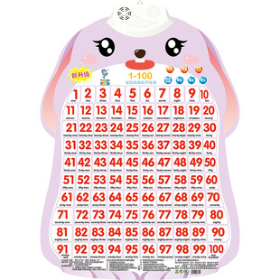 儿童数字1到100有声挂图启蒙宝宝幼儿早教拼音认知神器卡片墙贴表