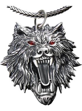 吊坠狼牙霸气泰银潮男同款项链