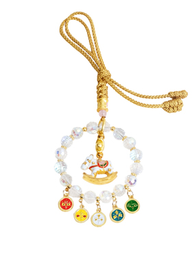 金田池2026本命年小马吊坠水晶平安出行车挂件新年送礼送男女朋友