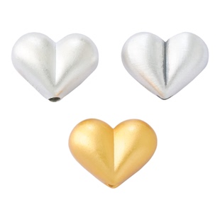 S999足银镀金色可爱立体屁桃爱心隔珠DIY手链手串心形串珠配件