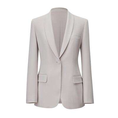 zezi青果领进口三醋酸西装通勤女