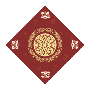 2026高档复古红空白手写对联纸微喷蜡染七言斗方福字瓦当书房楹联