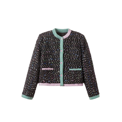 高级撞色小香风外套女新款上衣