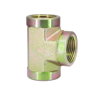 高压碳钢液压过渡接头三通英制螺纹T型内丝ZG2/3/4/6分1寸管接头