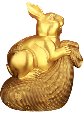 满载而归黄铜兔子摆件十二生肖兔