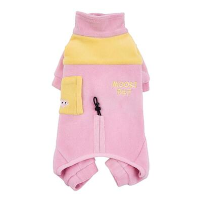 mookipet奥粒绒撞色领结四脚衣