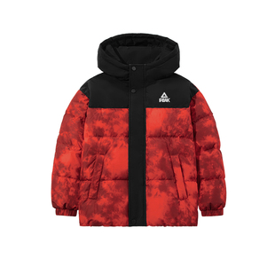 匹克童装男童羽绒服冬季2026新款儿童白鸭绒外套保暖红色大童上衣