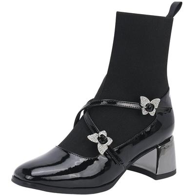 saturdaymode玛丽珍袜靴显高显瘦