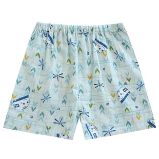 米筱米儿童夏季薄款纯棉纱布短裤男童家居裤宝宝可爱卡通全棉睡裤