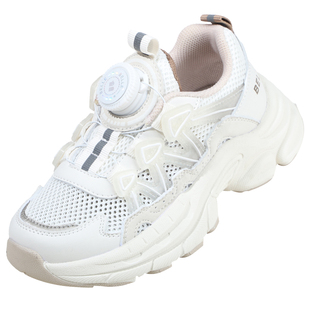 百丽童鞋旋转扣时尚运动鞋女童春夏透气网面鞋男童软底防滑宝宝鞋