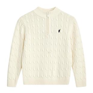 【纯棉】POLOWALK童装男童圆领羊毛衫秋冬新款女童经典绞花针织衫