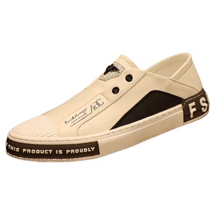 古驰汤米欧洲站男鞋秋季西装板鞋无鞋带一脚蹬英伦小白鞋夏季透气