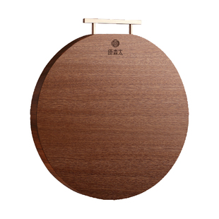 原森太圆形菜板防霉抗菌家用黑金檀木整木砧板厨房专用实木切菜板