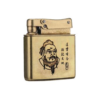 祝融百诺磕头机怀旧按压式煤油打火机战壕复古老式古董爷爷辈火机