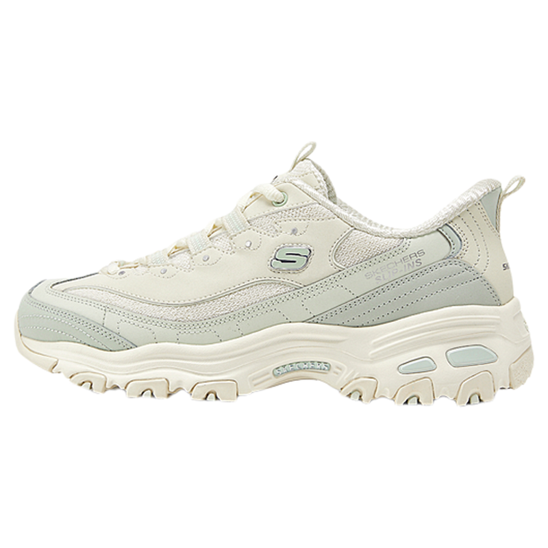 闪穿鞋Skechers斯凯奇奶茶熊|女2025秋新款熊猫鞋厚底增高老爹鞋
