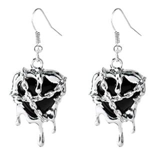 ASYOUWISH 朋克风禁锢的心黑色爱心耳钉个性轻奢设计潮酷暗黑耳环