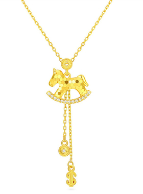 S925纯银招财流苏小马项链礼物女