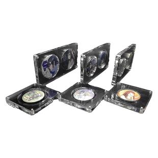 亚克力吧唧展示砖动漫谷子徽章胸章收纳盒高透明水晶磁吸摆台定制