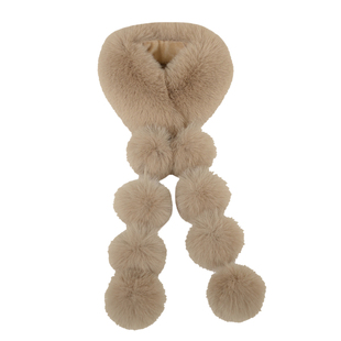 狐狸毛围巾女冬季加厚双面百搭简约气质护颈仿皮草獭兔毛领球围脖