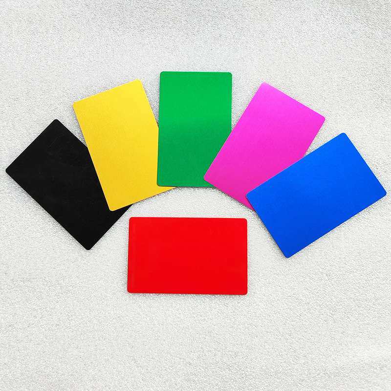 100张彩色金属铝片//卡片雕刻名片调试光纤厚度0.45mm机打