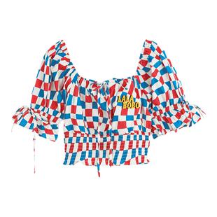 LALABOBO2024夏季新款甜美可爱潮流舒适方领短袖上衣LBCB-WSWC18