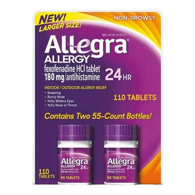 美国进口Allegra ALLERGY24小时过敏缓解片过敏性鼻炎抗过敏药