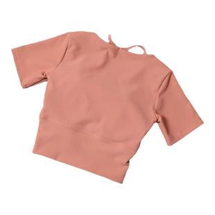 瑜伽服上衣带胸垫夏季运动背心紧身露脐跑步训练T恤健身房短袖女