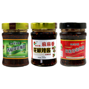陕西特产韩城韩塬金太阳花椒芽菜香椿芽菜花椒辣酱夹馍拌饭酱3瓶