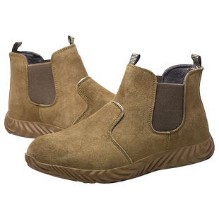 焊工劳保鞋男一脚蹬猪皮真皮电焊工作鞋防砸防刺穿工地防护安全鞋