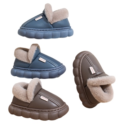 秋冬季棉拖鞋男童女童踩屎感包跟防滑棉鞋室内家居加绒保暖拖鞋