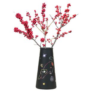 漫艳与滚诞日记联名玻璃花瓶艺术彩绘猫咪插画生日礼物ins风摆件