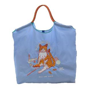 刺绣环保ballchain包尼龙单肩斜挎购物袋手提大容量旅行收纳通勤