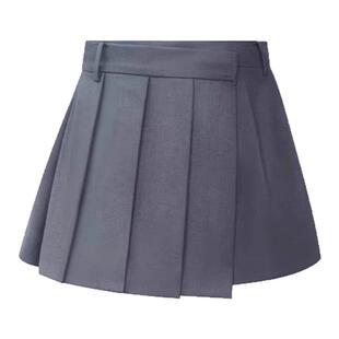 王心凌同款灰色西装百褶裤裙女高腰显瘦防走光设计a字学院风短裙
