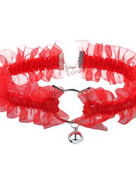 铜铃蕾丝金属女性感颈圈